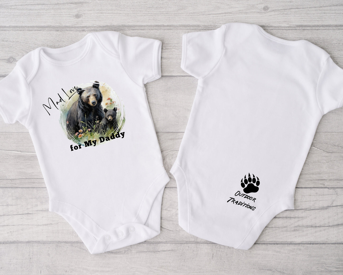 New Release, Baby Bodysuit, Mad Love for My Daddy Romper, One Piece Baby Suit, Baby Gift, Long / Short Sleeve, 0-18 Months size