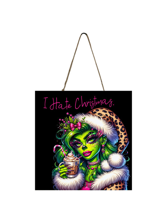 New Release, Christmas Ornament, Green Elf I Hate Christmas, Tier Tray Decor, Wreath Sign, Mini Sign, Door Hanger