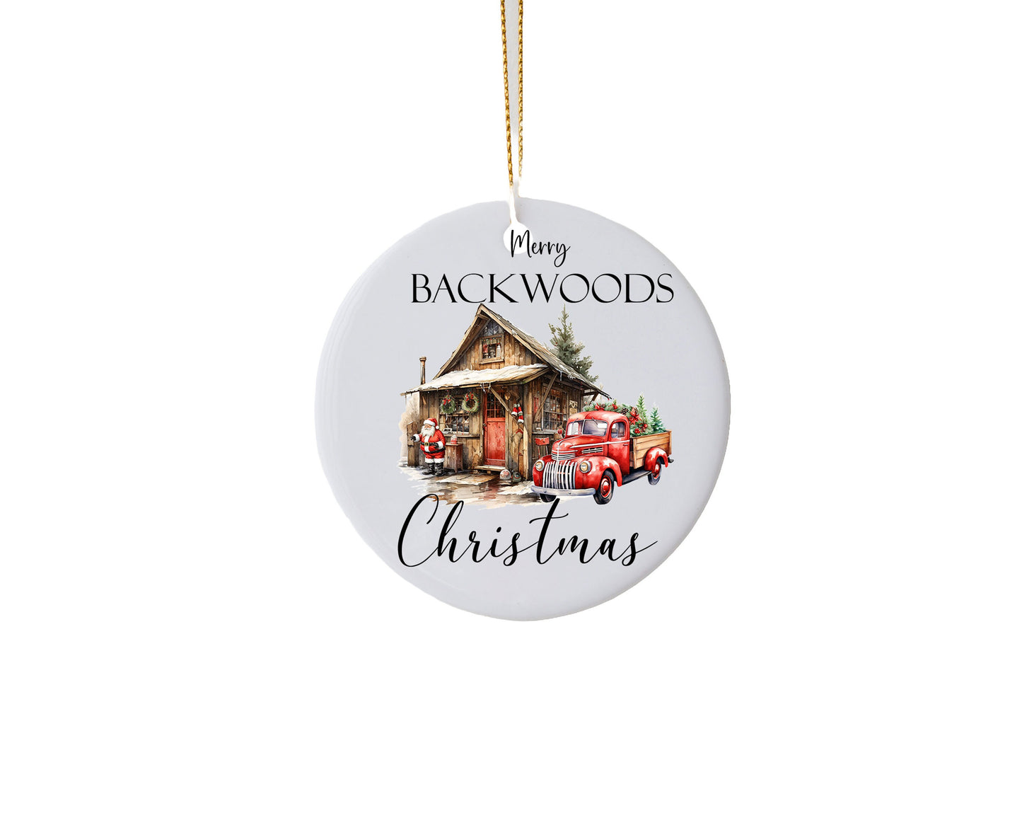 New Releases Christmas Ornament, Merry Backwoods Christmas Ceramic Christmas Ornament, Christmas Decorations